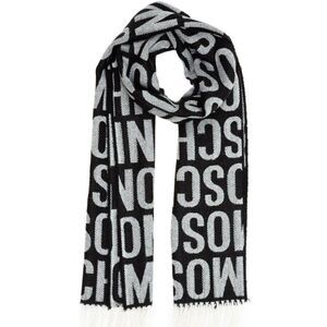 Moschino Men's Black & Grey Shawl Stole Wool Winter Scarf